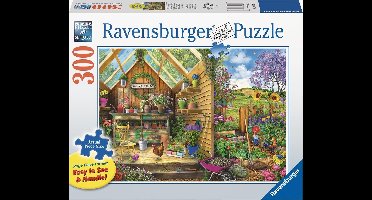 Ravensburger puzzel Blik in het tuinhuis - Legpuzzel - 300 stukjes extra groot