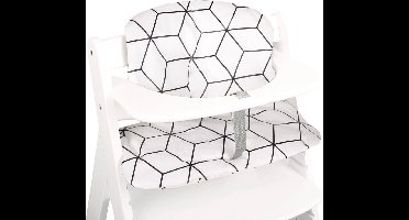 Ukje Kussenset Stoelverkleiner Kussen - Geschikt voor Hauck - Kinderstoel - Geplastificeerd - Wit Blokken