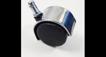 Bureaustoel wieltjes met Chroom afdekkap - universeel - Set van 5 stuks