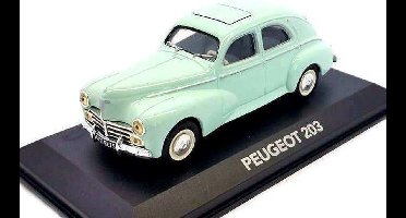 Peugeot 203 (Lichtblauw) (13cm) 1/43 Atlas - Modelauto - Schaalmodel - Modelauto - Miniatuurauto - Miniatuur autos