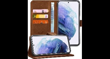 Hoesje geschikt voor Samsung Galaxy S21 Plus - Book Case Kunstleer Pasjeshouder Bruin