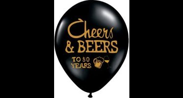 Ballon 50 jaar Cheers and Beers, 10 stuks kindercrea