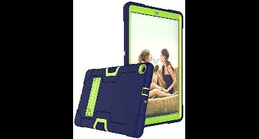 Hoes Geschikt voor Samsung Galaxy Tab A 10.1 Hoes (2019) Armor Kickstand Case - Blauw / Groen