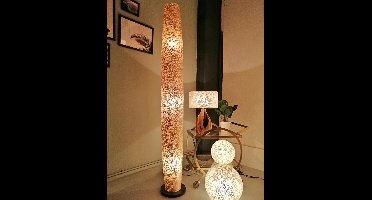 VillaFlor Staande lamp Handmade Vloerlamp woonkamer slaapkamer Design cone gold capiz shell parelmoer schelp 200 cm