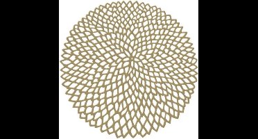 Gouden Placemat Rond - Flora Gold - Goud - Decoratie - 38cm rond