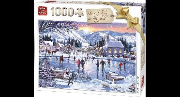 KING ICE SKATING ON THE POND  KERST/ WINTER  LEGPUZZEL 1000 stukjes