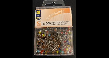 Sorbo kopspelden met glaskop  ongeveer  200 stuks