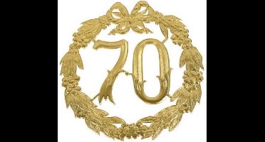 Hulde deco lauwerkrans goud 70