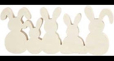 Konijnen. H: 11 cm. B: 30 cm. dikte 2 cm. 1 set