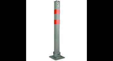 Deuba Parkeerpaal – Staal Incl. Sleutels 65,5x5cm - Grijs