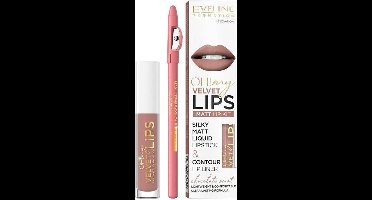 Eveline - Oh My Lips Liquid Matt Lipstick&Contour Lip Liner Matte And Contour 4.5Ml+1Pc. 11 Milkshake Cookie