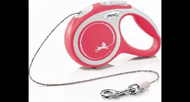Flexi Rollijn New Comfort Koord Xs 3 m - Hondenriem - Rood&Lichtgrijs