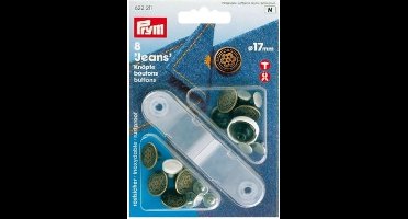 Prym, Jeansknopen bloem design, 17mm, Oud messing, Per Pakje (8 stuks).