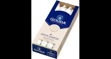 GOUDA Dinerkaars Gouda Kroonkaarsen 240/24 doos 8 wit (per 4 stuks)