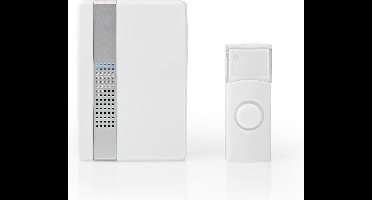 Nedis Draadloze Deurbelset - Netvoeding - 220 - 240 V AC 50 Hz - 1x CR2032 - Volume: 80 dB - Signaalbereik: 300 m - IP44 - 36 Melodiën - 1 Ontvanger - Wit