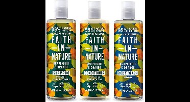 Faith in nature grapefruit en orange shampoo, conditioner en body wash