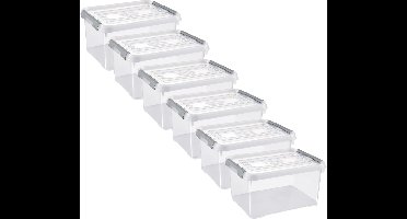 Curver Handy+ Opbergbox - 15L - 6 stuks - Transparant met deksel