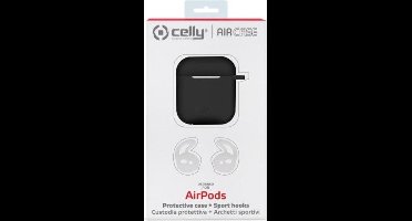 Protective Case Celly AIRPODS 1/2 GEN Headphones Black Silicone Plastic
