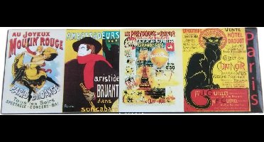 Mega Koelkast magneet affiche   Zwarte poes - Aristide Bruant  en Moulin Rouge , Eiffeltoren Parijs 18,1 cm x 6,1 cm