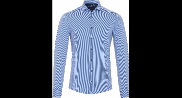 Pure Functional Overhemd Strepen Blauw - Maat 39 - Heren - Overhemden Casual