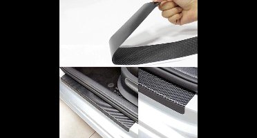 Carbon Look Instaplijsten Auto - dorpel bescherming - 4 stuks - gratis spatel