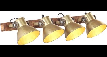 Wandlamp industrieel E27 90x25 cm messingkleurig