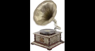 Grammofoon op vierkante voet en echt geluid