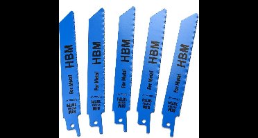 5 Delige 150 mm. 18 TPI Reciprozaagbladen set Voor Metaal