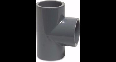 Mega T-stuk 90° PVC-U 50 mm lijmmof 16bar grijs KIWA