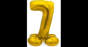 Folat - Cijfer 7 Goud met standaard - 72 cm