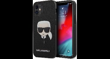 Zwart hoesje van Karl Lagerfeld - Backcover - iPhone 12 Mini - Saffiano Head