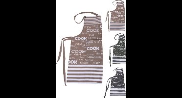 Schort 60x84cm katoen taupe