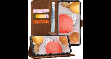 Hoesje geschikt voor Samsung Galaxy A42 - Book Case Kunstleer Pasjeshouder Bruin