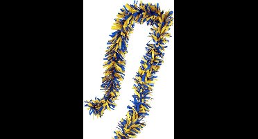 Blauw/ Geel  Brandvertragende PVC Slinger 5 meter, Carnaval, Themafeest