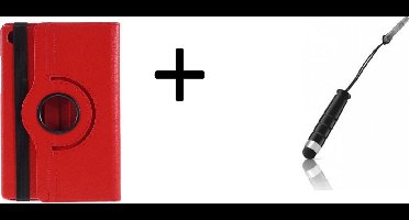 Hoesje Geschikt voor: Samsung Galaxy Tab A7 10.4 (2020) T500/T505 Draaibaar - Rotation Tabletcase - Multi stand Case - Rood + Stylus pen