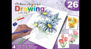 AVS-DME203 Drawing Made Easy Activity Set - 4 Projects FLOWERS BOX