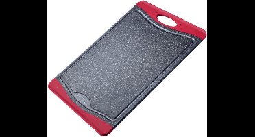 Westmark Snijplank, met sapgeul, antislip en mesvriendelijk, snijoppervlak: 43 x 30,5 cm, granietlook, kunststof, antraciet/rood, 62172270