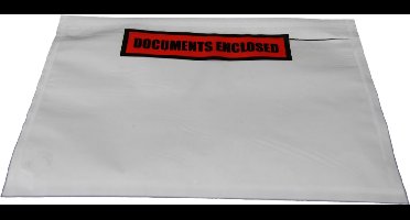 100 stuks - Paklijstenveloppen C6 - 162x 120 mm - documents enclosed