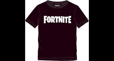 Fortnite - Logo Zwart T-Shirt Kinderen 164cm -14 Jaar