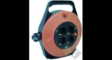 Stroomhaspel 5 meter, H05VV-F 3G 1.0mm², max. vermogen 920/2200 Watt