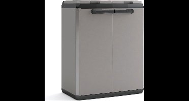 Keter Split Basic Recycling Vuilnisbak voor buiten - 68x39x85 cm - Grijs/Zwart