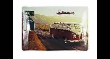 VW T1 Bus metalen bord 30x20cm - Highway 1