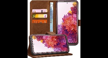 Hoesje geschikt voor Samsung Galaxy S20 FE - Book Case Kunstleer Pasjeshouder Bruin