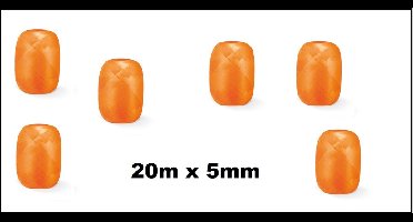 6x Cadeaulint oranje 20 meter x 5 mm - Eitje - kado lint verjaardag kerst sinterklaas feest