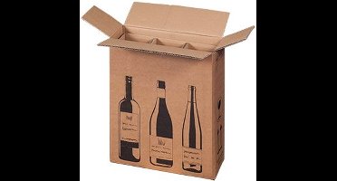 Flesverzenddoos voor 3 flessen 305 x 108 x 368 mm | 10 stuks