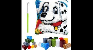 oCreon DIY Knoophaak Kit - 3D Kussen 39,5x38,5 cm - Kruissteek Sofa Kussen - Kinderen & Volwassenen