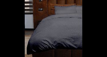 Zydante® Dekbedovertrek Emboss Geometric 140x220 cm - Anthracite - met 1 Kussensloop