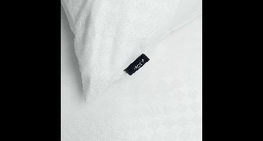 Zydante® Dekbedovertrek Emboss Squares 140x220 cm - Zilver Grijs - met 1 Kussensloop