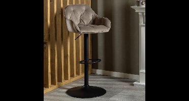 2x Sohome Draaibare Barkruk Otto Velvet - Beige (zithoogte 63-84cm)