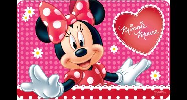 Minnie Mouse bloemen placemat 43 x 28 cm multicolor